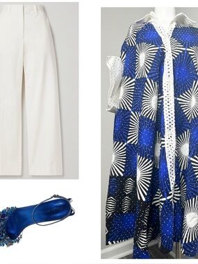 CUSTOM AFRICAN BATWING TOP W/EMBELLISHMENT-  PRELOVED - FREE SIZE